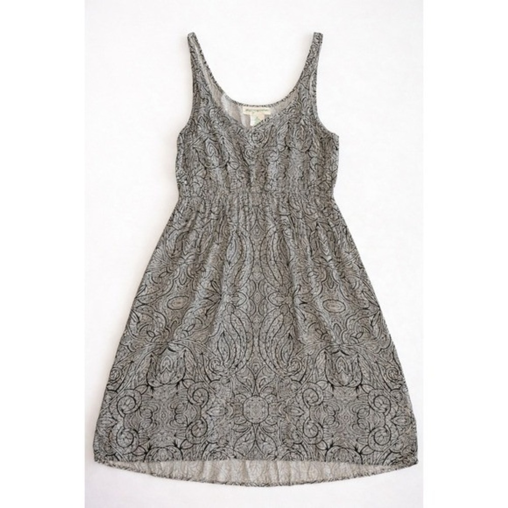 Staring at Stars Paisley Sundress Women Medium Black White Boho High Low Rayon